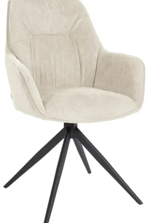 Betaalbaar Eetkamerstoel Jules Stof Kleur:creme