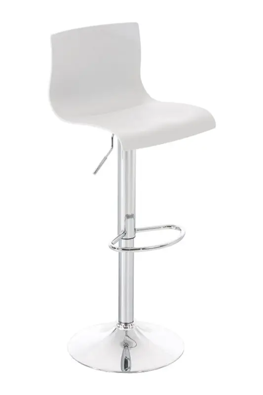 Dagaanbieding Barkruk Hover Kunststof Kleur:wit | Materiaal frame:Metaal in chroomoptiek