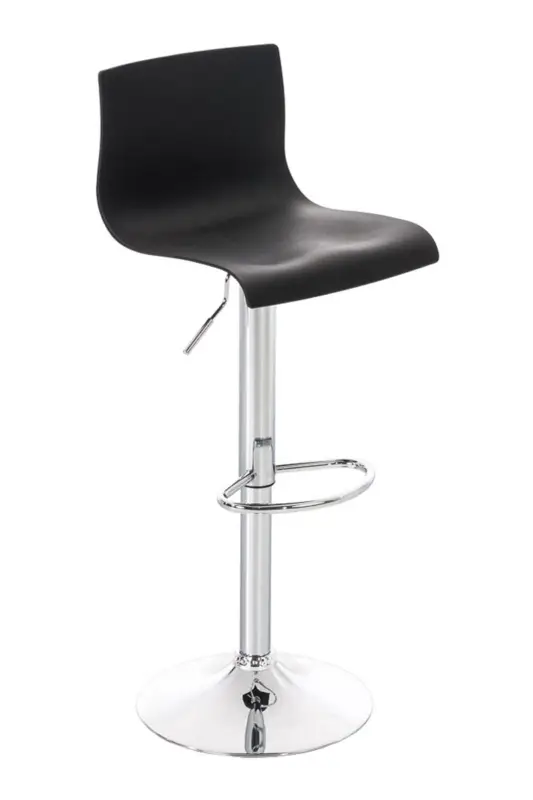 Korting Barkruk Hover Kunststof Kleur:zwart | Materiaal frame:Metaal in chroomoptiek