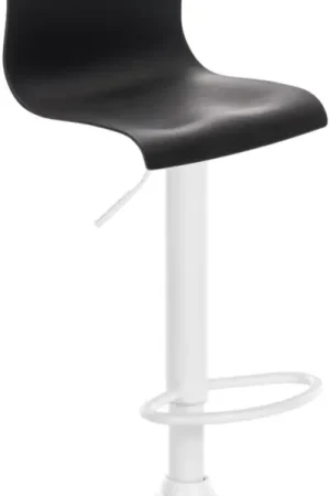 Favoriet Barkruk Hover Kunststof Kleur:zwart | Materiaal frame:Metaal mat wit