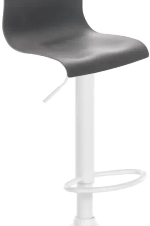 Barkruk Hover Kunststof Kleur:grijs | Materiaal frame:Metaal mat wit Superprijs
