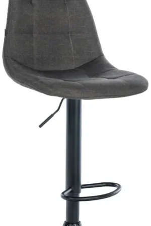 Barkruk Elmore stof Kleur:donkergrijs | Materiaal frame:Metaal mat zwart Laatste Versie