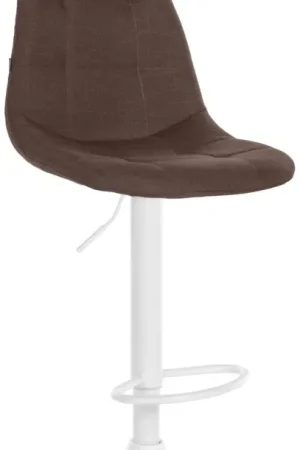 Barkruk Elmore stof Kleur:bruin | Materiaal frame:Metaal mat wit Voordeelprijs