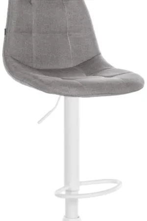 Betaalbaar Barkruk Elmore stof Kleur:grijs | Materiaal frame:Metaal mat wit