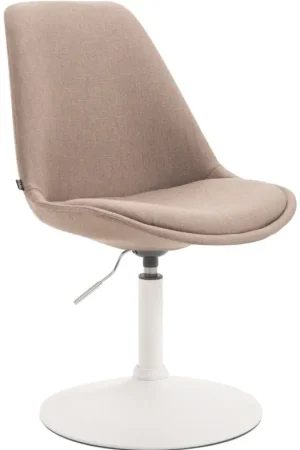 Nu Kopen Eetkamerstoel Maverick stof Kleur:taupe | Kleur frame:wit