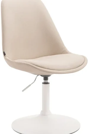 Eetkamerstoel Maverick stof Kleur:creme | Kleur frame:wit Actieprijs