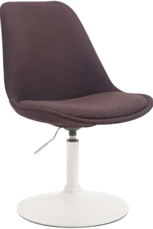 Eetkamerstoel Maverick stof Kleur:bruin | Kleur frame:wit Op = Op