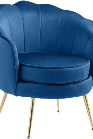 Direct Beschikbaar Fauteuil Rosita Fluweel Kleur:blauw