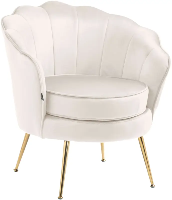 Fauteuil Rosita Fluweel Kleur:creme Hoge Kwaliteit
