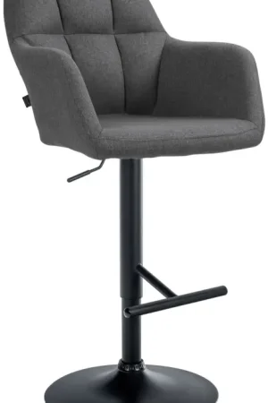 Barkruk Natoma Stof Kleur:donkergrijs | Materiaal frame:Metaal mat zwart Beperkte Voorraad