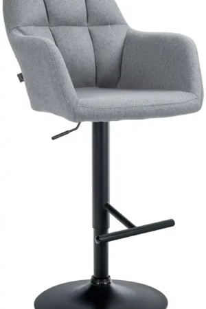 Barkruk Natoma Stof Kleur:grijs | Materiaal frame:Metaal mat zwart Speciale Aanbieding