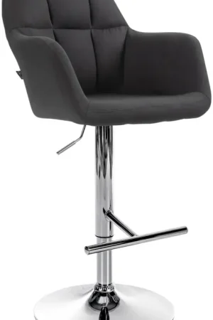 Tijdelijk Beschikbaar Barkruk Natoma Stof Kleur:zwart | Materiaal frame:Metaal in chroomoptiek
