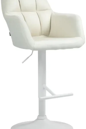 Barkruk Natoma Stof Kleur:creme | Materiaal frame:Metaal mat wit Finale Uitverkoop