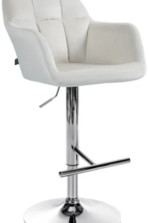 Veilige Betaling Barkruk Natoma fluweel Kleur:creme | Materiaal frame:Metaal in chroomoptiek