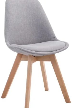 Bezoekersstoel Borneo V2 Stof Kleur:grijs | Kleur frame:natura Weekendaanbieding