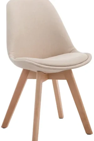 Bezoekersstoel Borneo V2 Stof Kleur:creme | Kleur frame:natura Gratis Retour