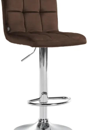 Barkruk Peru Fluweel Kleur:bruin | Kleur frame:chroom Favoriet