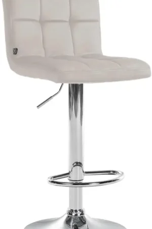 Barkruk Peru Fluweel Kleur:creme | Kleur frame:chroom Speciale Aanbieding