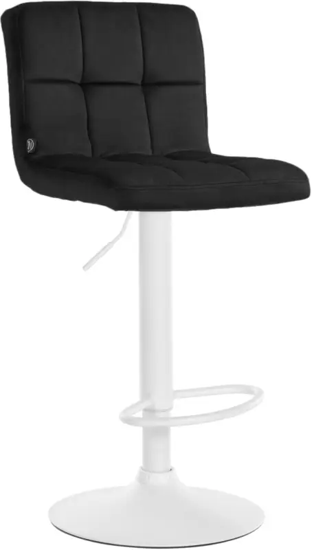 Barkruk Peru Fluweel Kleur:zwart | Kleur frame:wit Direct Verzonden