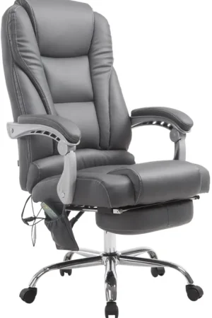 Pacific bureaustoel met massagefunctie V2 kunstleer Kleur:grijs Weekendaanbieding