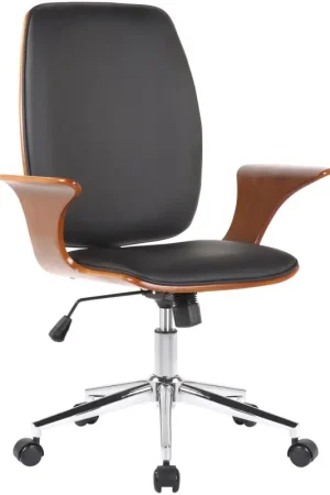 Bureaustoel Burbank Basismateriaal:Kunstleer | Kleur:walnoot/zwart Must-Have