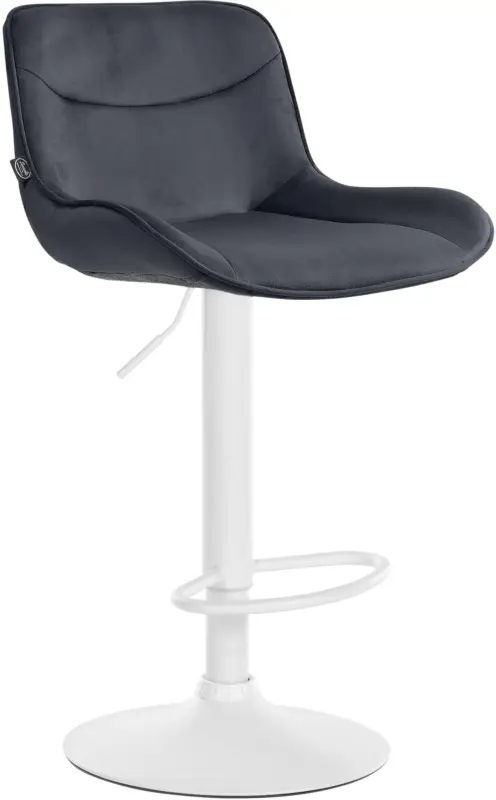 Bestel Nu Barkruk Vonore Fluweel Kleur:zwart | Kleur frame:wit