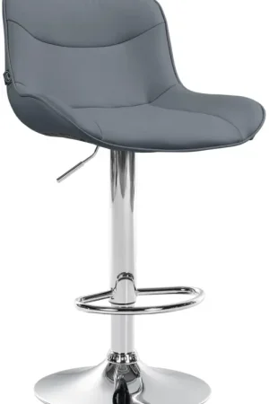 Barkruk Vonore kunstleer Kleur:grijs | Kleur frame:chroom Bestseller