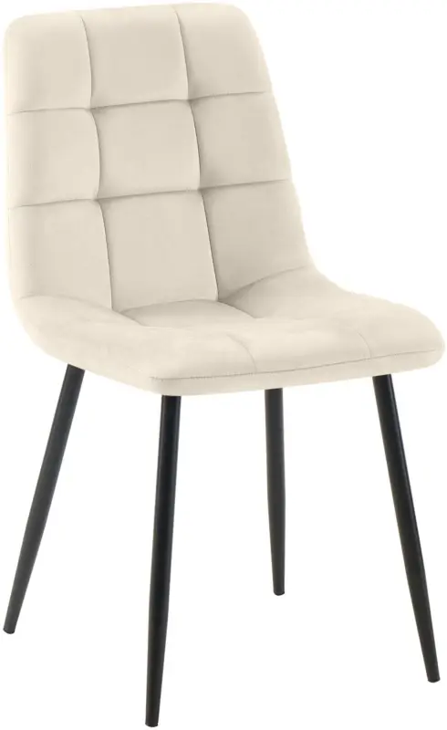 Goedkoop Eetkamerstoel Tilde Basismateriaal:Fluweel | Kleur:creme
