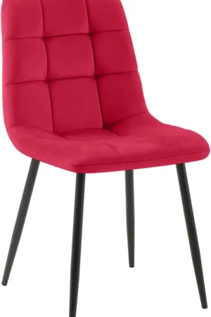 Betaalbaar Eetkamerstoel Tilde Basismateriaal:Fluweel | Kleur:rood