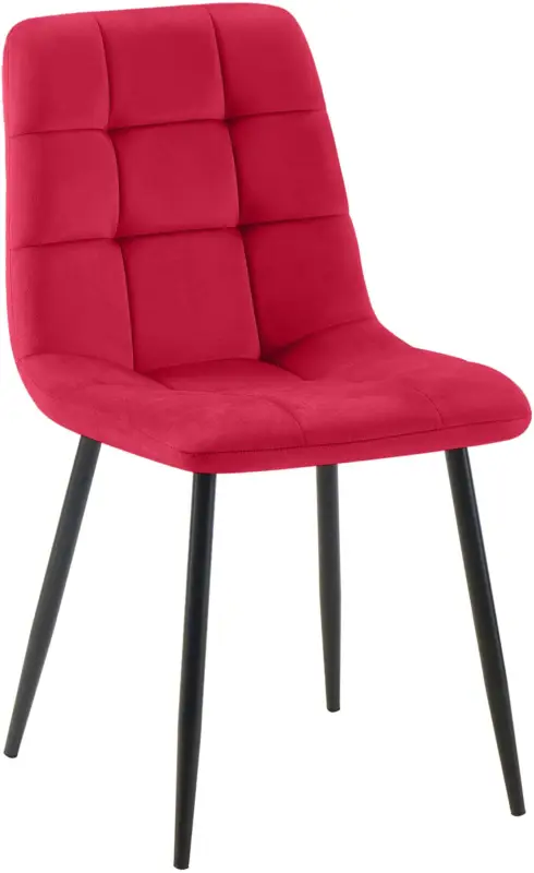 Betaalbaar Eetkamerstoel Tilde Basismateriaal:Fluweel | Kleur:rood