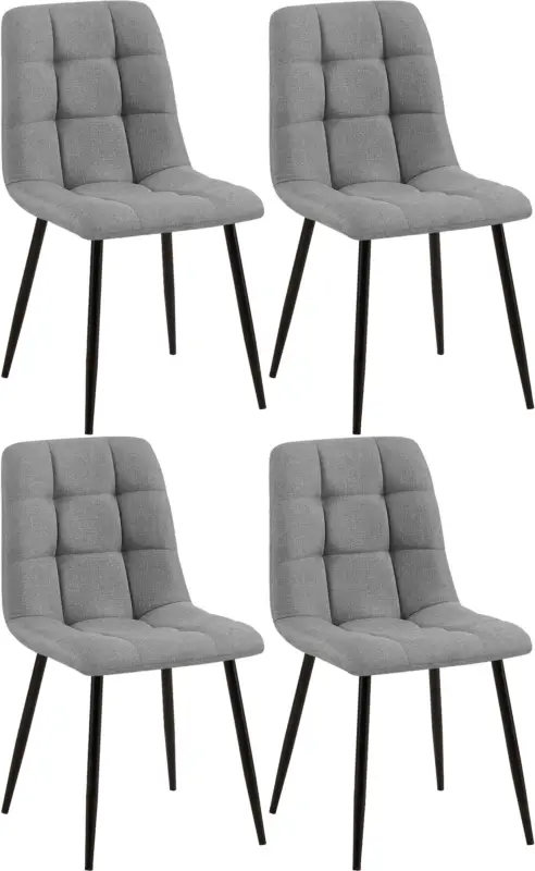 Nu Kopen Set van 4 eetkamerstoel Tilde Basismateriaal:Stof | Kleur:grijs