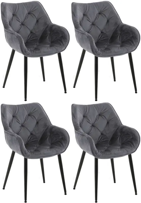 Koop Online Set van 4 eetkamerstoelen Tanna Kleur:donkergrijs