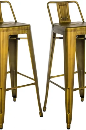 Snelle Levering Set van 2 barkrukken Mason Kleur:goud