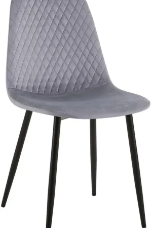 Direct Beschikbaar Stoel Giverny Basismateriaal:Fluweel | Kleur:grijs