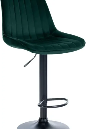 Barkruk Toni fluweel Kleur:groen | Kleur frame:zwart Hoge Kwaliteit