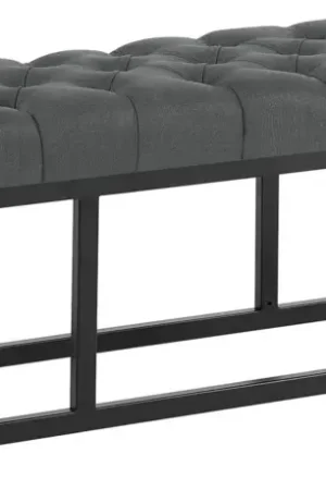Nieuw Zitbank Amun stof met zwart onderstel Kleur:donkergrijs | Maat:150 cm