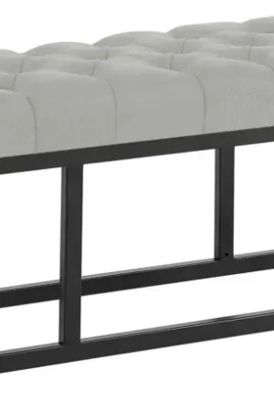 Zitbank Amun stof met zwart onderstel Kleur:grijs | Maat:150 cm Flitsaanbieding