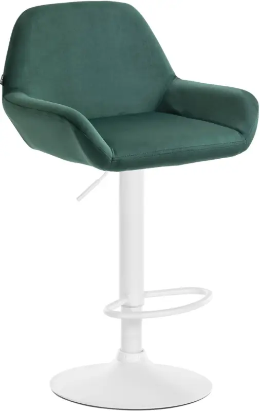 Actieprijs Barkruk Braga fluweel Kleur:donkergroen | Kleur frame:wit
