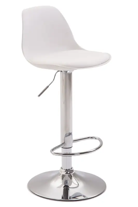 Hoge Kwaliteit Barkruk Kiel Kunststof Kleur:wit | Kleur frame:chroom