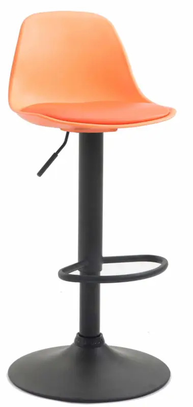 Barkruk Kiel Kunststof Kleur:oranje | Kleur frame:zwart Favoriet