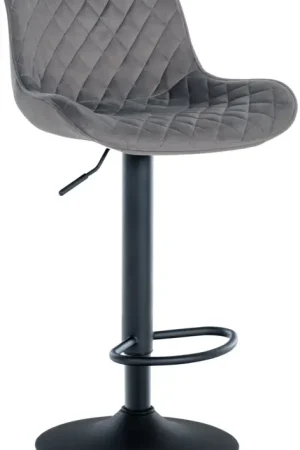 Shop Nu Barkruk Minosa Basismateriaal:Fluweel | Kleur:donkergrijs