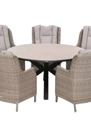 Osborne tuinset 6-delig Vintage Willow - Edison ronde dining tafel 148 cm Merkproduct