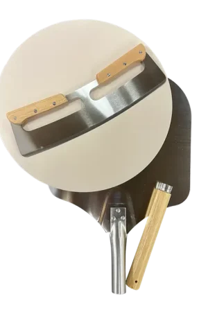 Pizza set Large - pizzasteen 38 cm, pizzaschep, pizzames Lage Kosten