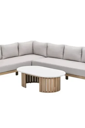 Sirocco Ibiza loungeset 3-delig links - Acacia / Grey Sand Uitverkoop