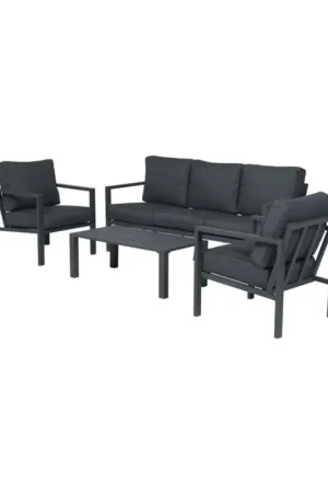 Springs loungeset - 4-delig - aluminium - carbon black - reflex black Gecertificeerd