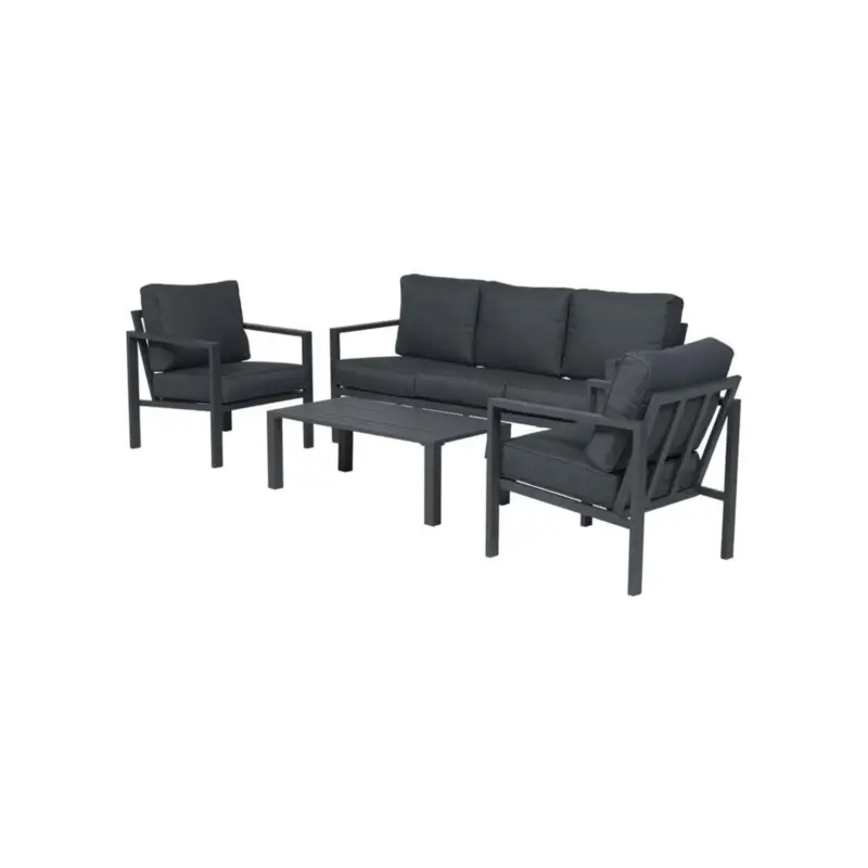 Springs loungeset - 4-delig - aluminium - carbon black - reflex black Gecertificeerd