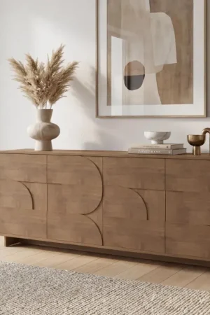 Zen Mercure Eiken Dressoir met 4-Deuren Voordeelprijs