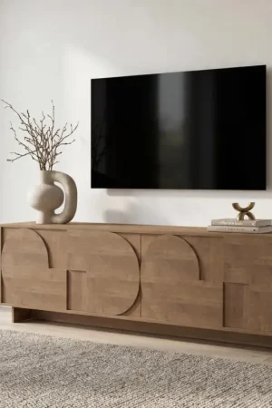 Zen Mercure Eiken TV Meubel met 4-Deuren Aanbieding