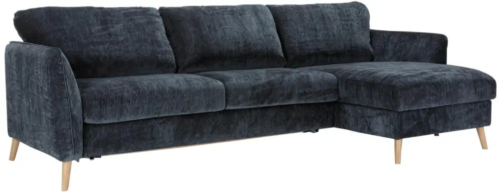 Beste Prijs Lucy 3-Zits + Divan 140 cm Slaapbank Donkerblauw