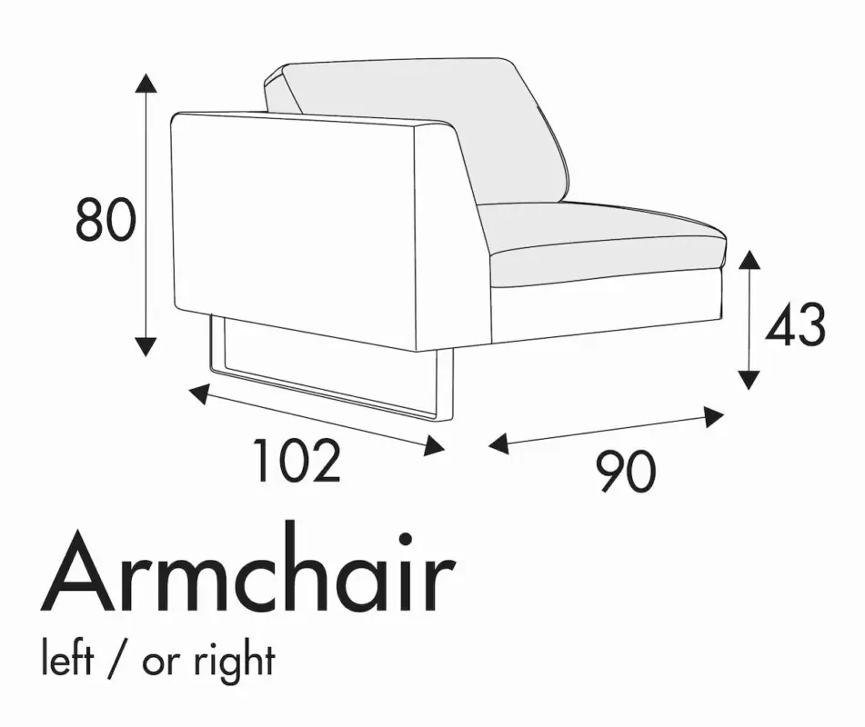 Tokyo Armfauteuil 90 cm Links/Rechts Premium